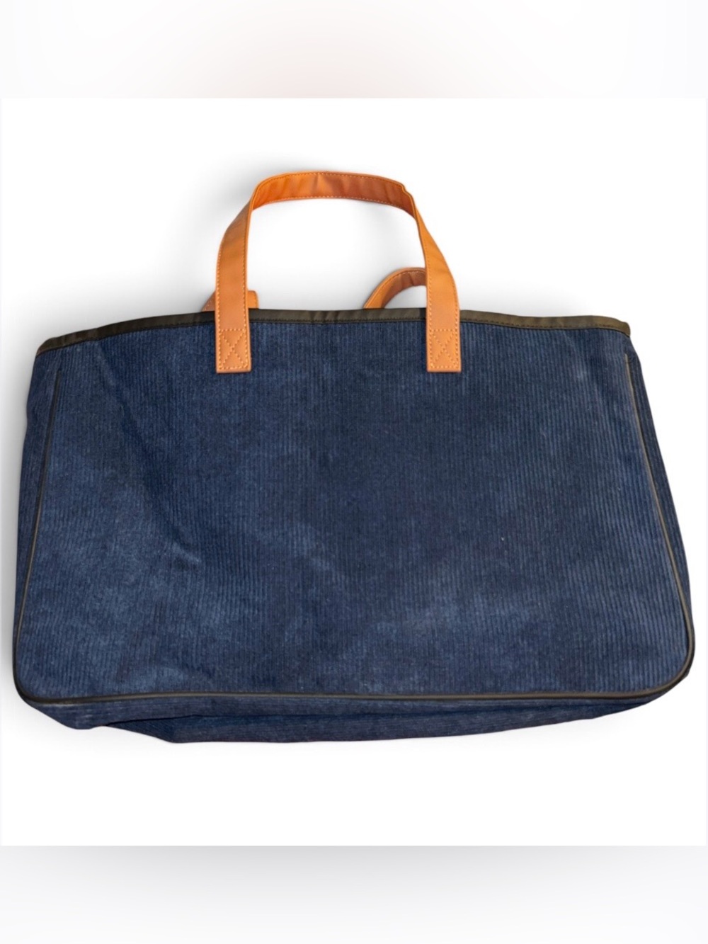 NWT Simply Southern Large Navy Blue Corduroy Sparkle Tote "VACAY" Travel Bag - Picture 3 of 4